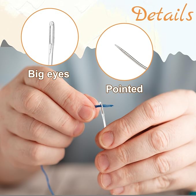 4 Pcs Curved Leather Sewing Needles, 2'', 2.5'', 3 '', 3.5 ''C Type Weaving Sewing Needle for Crafts Repairing Weaving Canvas