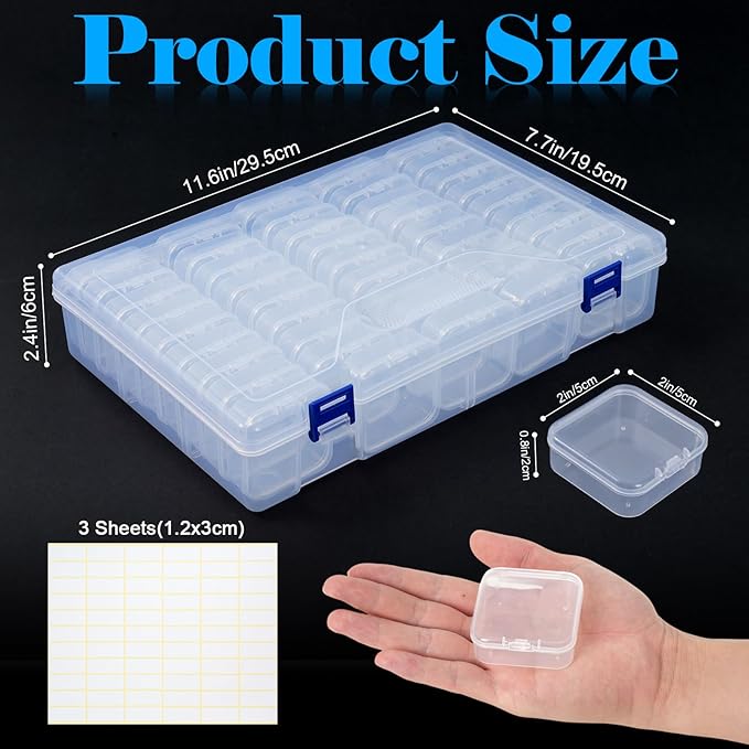 138 PCS Bead Organizer Box, Plastic Bead Storage Containers, Clear Beads Case Storage Organizer for Jewelry Making Small Craft Diamond Art Accessories