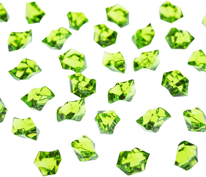 Super Z Outlet 120 Pack Acrylic Color Ice Rock Crystals Treasure Gems for Table Scatters, Home Vase Fillers, Event, Wedding, Arts & Crafts, Birthday Decoration Favor (1" Inch)(Apple Green)