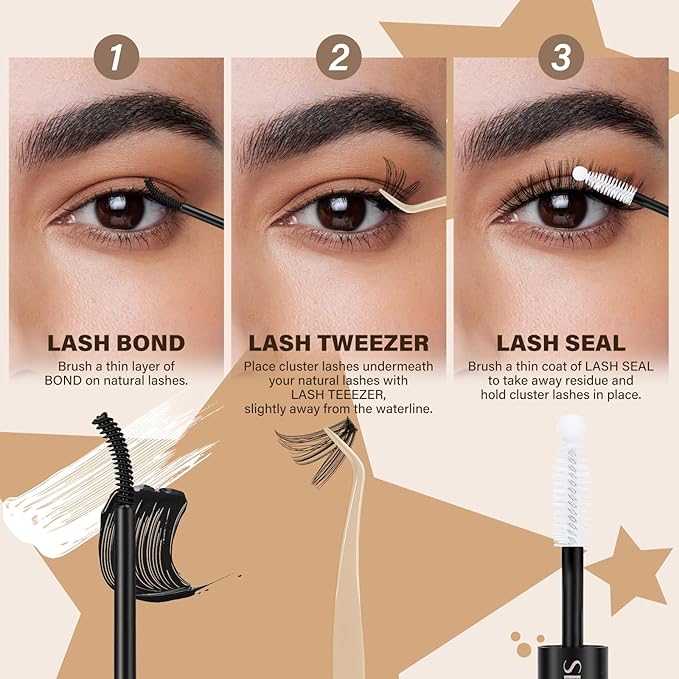 JMS&JMS DIY Lash Clusters 280pcs Individual Lashes D Curl Cluster Eyelash Extensions 30D+40D 9-16MIX Wispy Lash Extension at Home