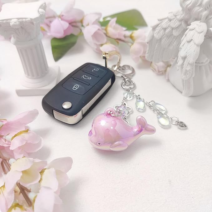 Cute Keychain Aesthetic Y2K Keychain Accessories Heart Butterfly Strawberry Bear Key Chain for Keys Bags Women Gifts