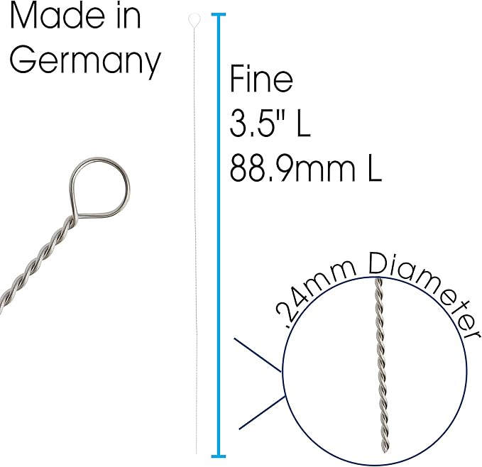 Griffin Soft Twisted Wire Needles, Fine Flexible Beading Needle, Pack of 25, Large Round Eye and Easy to Thread, Collapsible Eye Holds Threads, German Made, Use for Pearl Knotting and Silk Cord