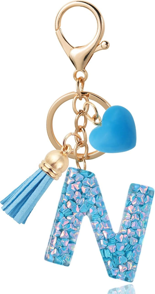 Alphabet Initial Letter Keychain Cute Heart Resin - Letter Keychain for Backpack Charms - Initial Keychains for Women