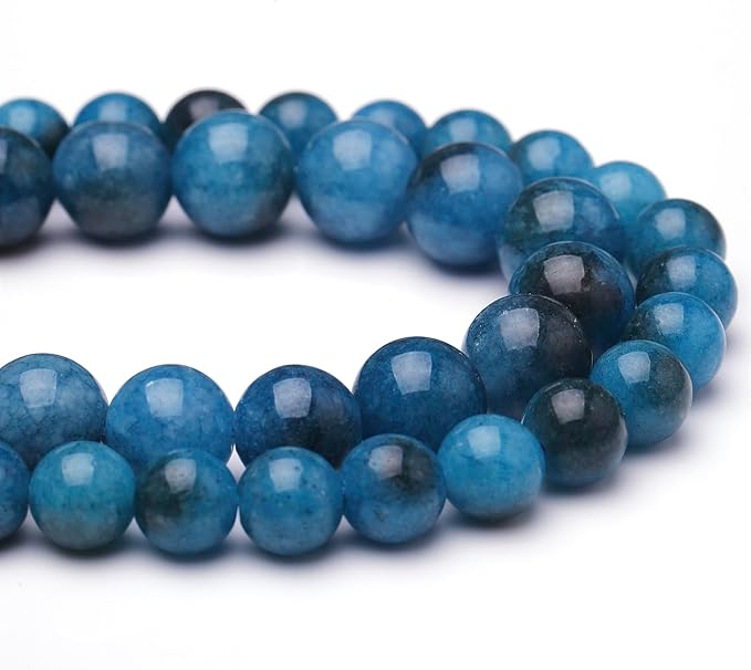 10mm Natural Stone Beads for Jewelry Making,Apatite Polished Smooth Round Gemstone Beads for Bracelet Necklace 15 Inch