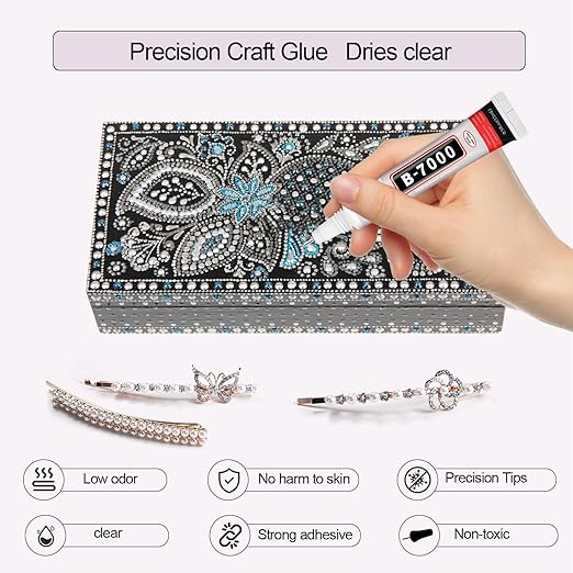 50 PCS 15ml B7000 Glue Clear with Precision Tip, Rhinestone Glue for Nail, B-7000 Glues for Craft Glues, Jewelry Making, Nail Art, DIY, Makeup, Shoes