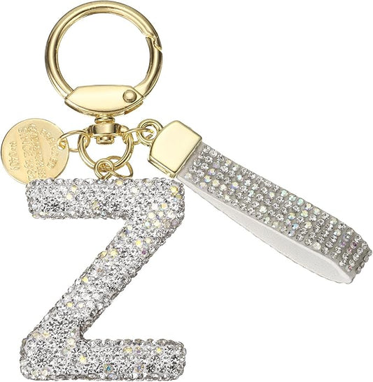 PATIKIL Initial Letter Keychain, Cute Sparkly Rhinestone Key Chain Alphabet Charm for Car Keys Handbags Purse