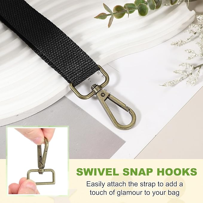 Swivel Snap Hooks, Metal D Ring Keychain Lanyard Clip Hook Lobster Clasp Claw Push Gate Clip - Fitting for(Purse Making - Sewing - DIY Crafts) 6 Pcs & 5/8" & Bronze