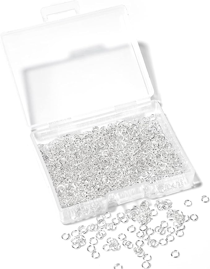 1000 Pcs 3mm Open Jump Rings Silver Plated Jump Rings for Jewelry Making Iron Made Single Ring Bulk for DIY Craft Earring Necklace Bracelet Pendant Choker Jewelry Making Findings