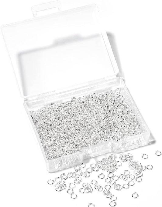 1000 Pcs 3mm Open Jump Rings Silver Plated Jump Rings for Jewelry Making Iron Made Single Ring Bulk for DIY Craft Earring Necklace Bracelet Pendant Choker Jewelry Making Findings