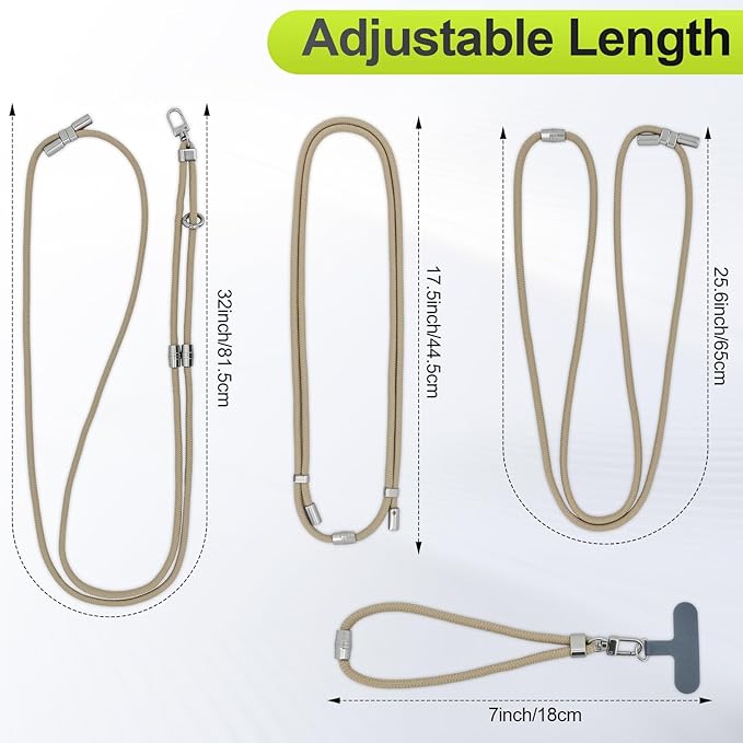 Phone Lanyard & Phone Wrist Strap, 3 in 1 Adjustable Anti Theft Phone Strap for Travel Hiking Cycling Climbing