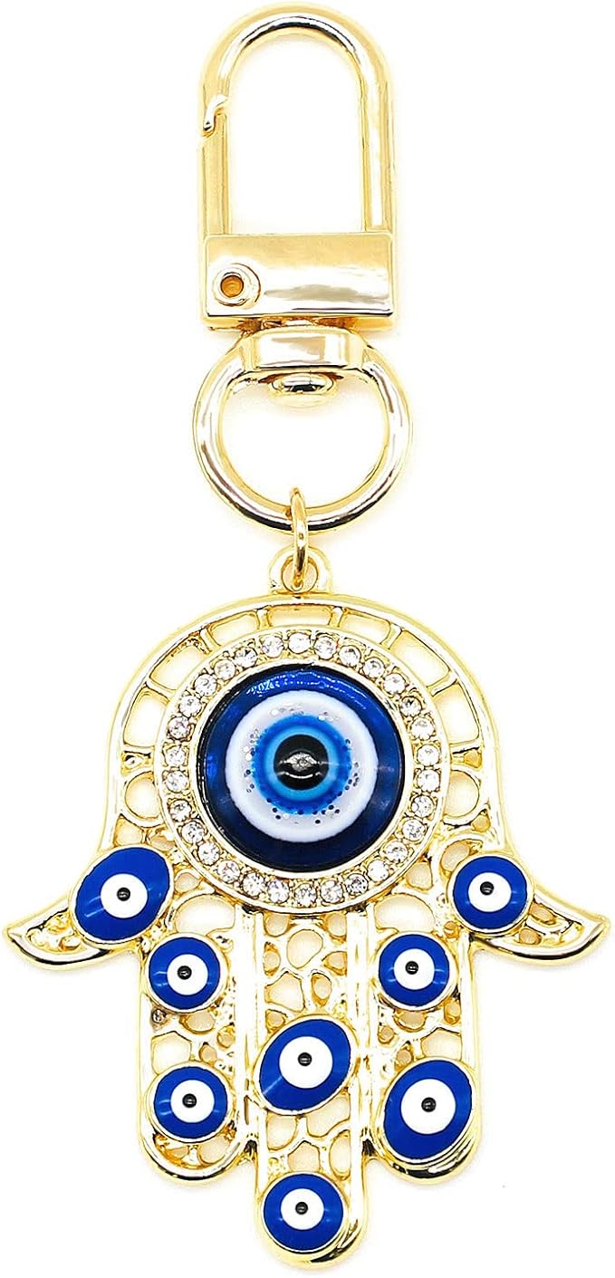 Evil Eye Keychain Hamsa Hand keychain Protection Charm for Men Women Car Key Ring Bag Purse Accessories