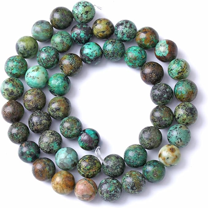 8MM 45PCS Natural Stone Green African Turquoise Spacer Loose Beads for Jewelry Making DIY Bracelet Necklace