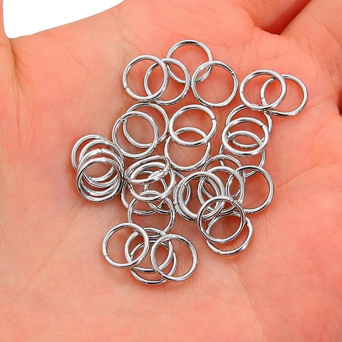 400pcs 304 Stainless Steel Jump Rings for Jewelry Making Silver Open Jump Rings 21Gauge 1x8mm Boxed Jewelry Making Findings O Ring for Earrings Necklace Connectors