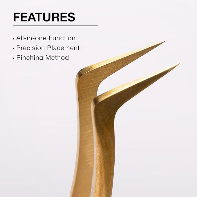 Curacoro Lash Tweezers - LashSmith 90° Eyelash Extension Tweezer - Eyelash Applicator for Volume & Promade Fans