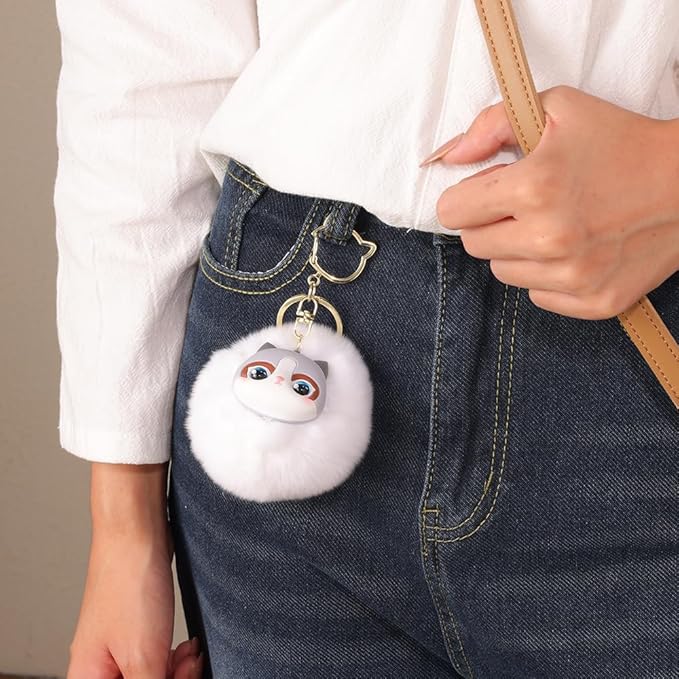 Cat Keychain bag charms for handbags Cute Keychains for Women Kawaii Cat Backpacks Accessories cat plush keychain