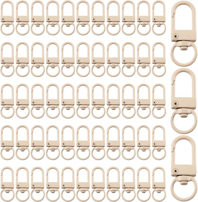 KJML DIY Keychain clip 60pcs Swivel Snap Lobster Claw Keychain Clasps Lanyard Hardware Key Chain Hooks for Bag Charm