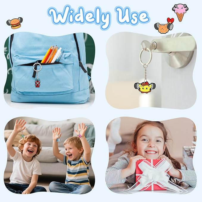 Keychains Bulk DIY Cute Keychain Charms Backpack Charms for Girls Backpack Keychains PVC Key Ring Party gifts