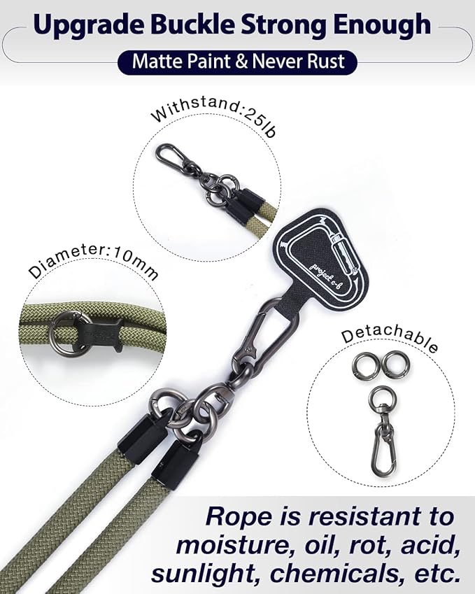 project-cb Cell Phone Lanyard ×1, Tether Tab ×2, Universal Adjustable Phone Strap, Crossbody, Neck Phone Lanyard, Rope Strap