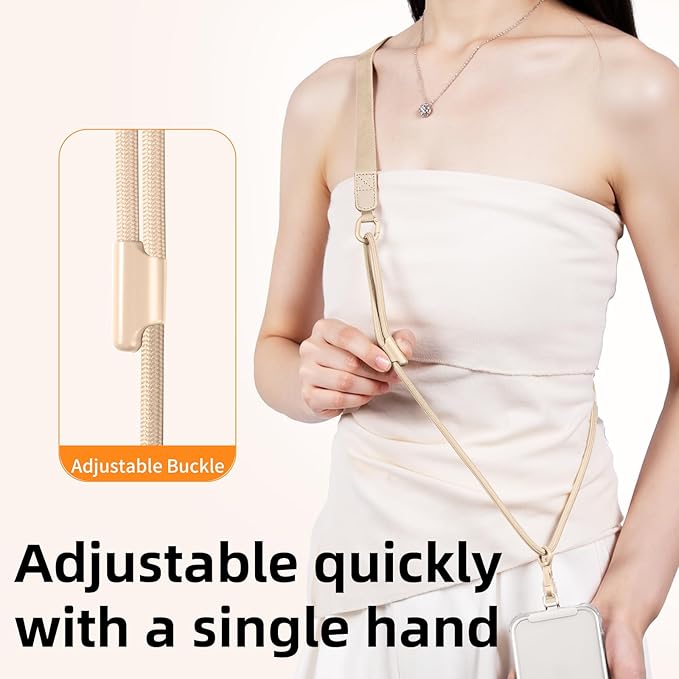Phone Lanyard Crossbody & Neck, Adjustable Wide Strap with Anti-Loss Lock for iPhone Samsung - Universal Hands Free