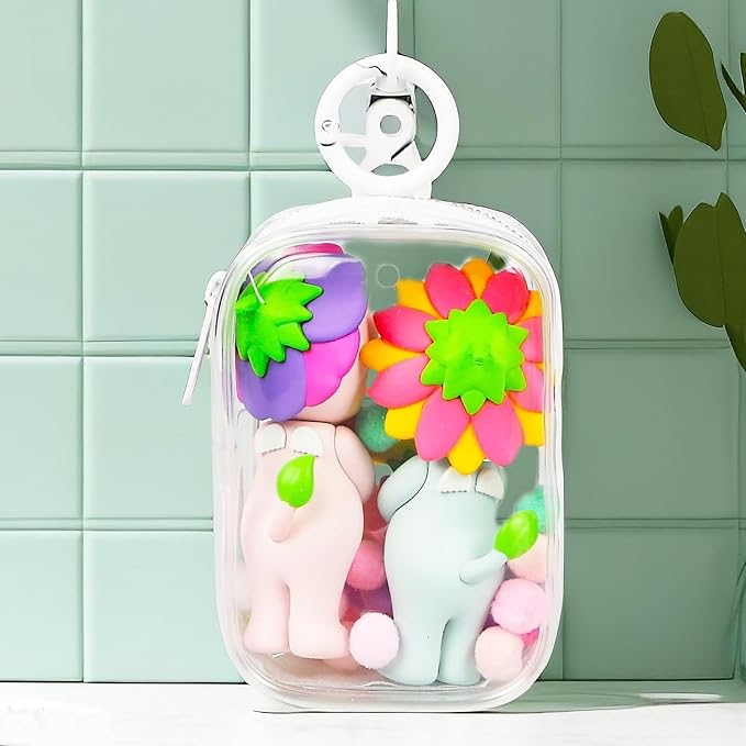 Clear Figure Display Bag with Keychain, Portable Small Doll Storage Bag Hanging Blind Box Organizer Zipper Closure, Dustproof Collectibles Display Case for Showing Off Blind Boxes, Mini Figures