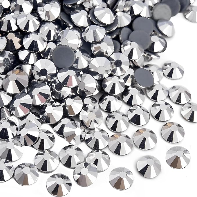 1440pcs Hotfix Rhinestones Flatback Crystal Rhinestones for Crafts Crafting Clothes Shoes DIY Decorations,4.0mm SS16, Silver Hematite