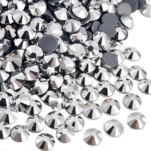 1440pcs Hotfix Rhinestones Flatback Crystal Rhinestones for Crafts Crafting Clothes Shoes DIY Decorations,4.0mm SS16, Silver Hematite