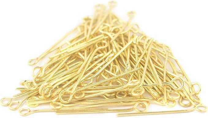 The Bead Chest Gold 21 Gauge 1 Inch Eye Pins (Approx 100 Pieces)