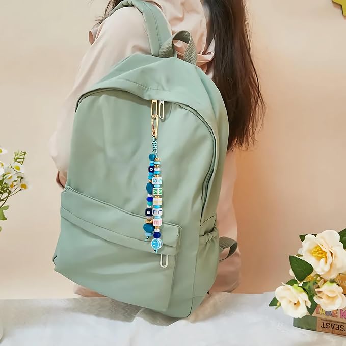 RepaTime Beaded Bag Charm Kit丨Keychain Making Kit丨Beads Bag charms丨DIY Customizable Key Chain Supplies Crafts Accessoriess丨Christmas Gifts，Party，Family Activity for All Ages