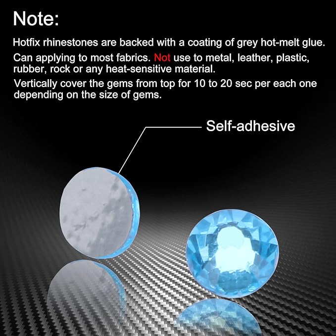 Hot Fix Crystal Flatback Rhinestones Glass Diamantes Gems 7.2mm(34ss 288pcs, Aquamarine)