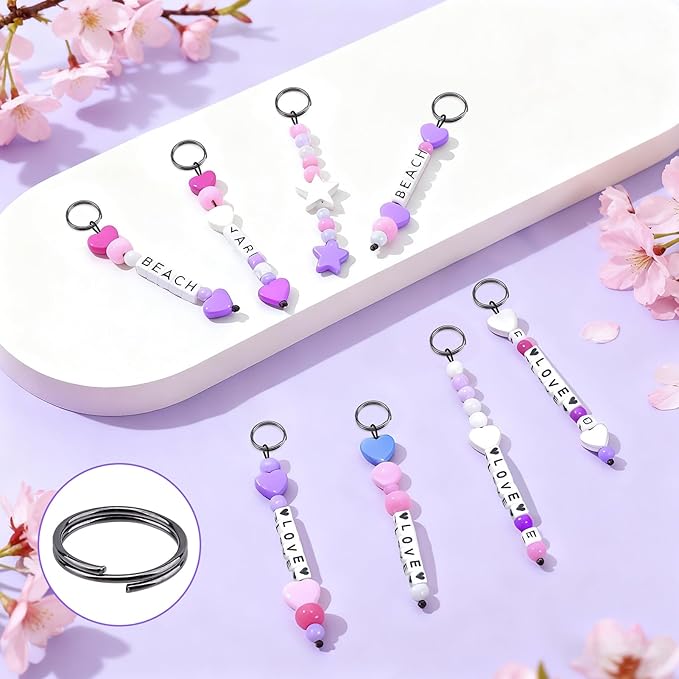 1000pcs Double Jump Ring for Jewelry Making, 6 Sizes Mini Split Ring Double Loops Split Jump Rings Metal Rings Connectors for Necklace Bracelet Car Keys DIY Craft Making(Gun Color)