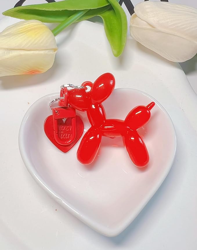 LAEKOU Jelly Balloon Dog Design Keychain for Women, Cute Girls Key Chain, Bag Charms Accessories for Car Purse Backpack