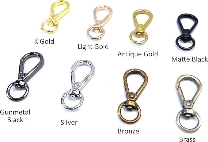 10 Pcs Heavy Duty Swivel Lobster Claw Clasps 3/8 Inch Push Gate Snap Hooks Trigger Clips for Handbag Purse Keychain