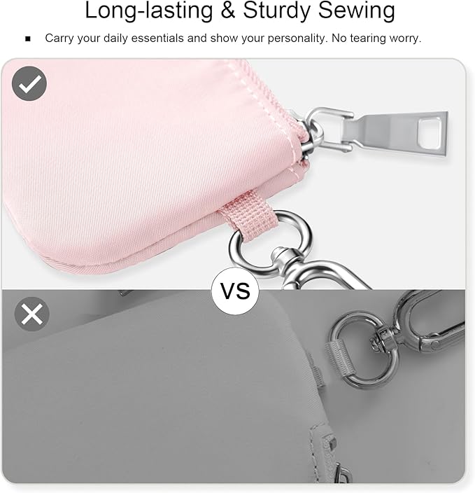 Babysun Mini Zip Around Dual Pouch Wristlet With 2 Straps Wristlet Keychain Wallet for Women Coin Purse Small Cute for Teen Girl