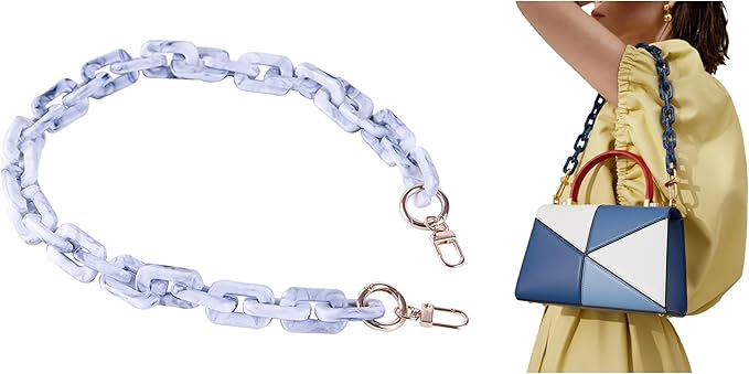 Acrylic Resin Chain Purse Strap 23.6IN Purse Transparent Chain DIYBagChain Gift for Office,Travel & DIY Creator