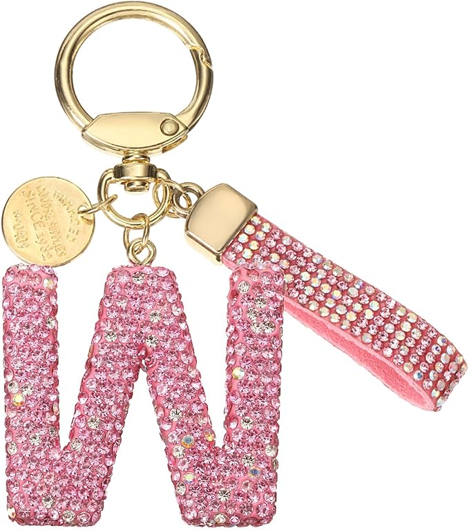 PATIKIL Initial Letter Keychain, Cute Sparkly Rhinestone Key Chain Alphabet Charm for Car Keys Handbags Purse