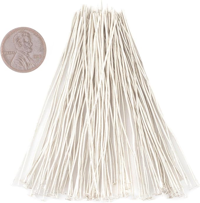 The Bead Chest Silver 21 Gauge 3 Inch Head Pins (Approx 100 Pieces)