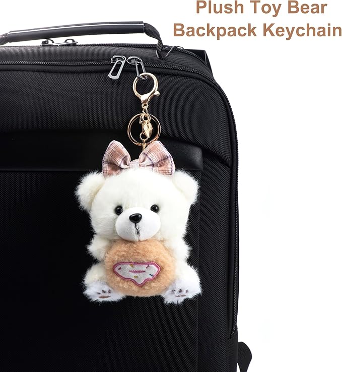Cute Key Chain Plush Bear Bag Charm Teddy Bear Keychain Gift For Handbag,Purse, Backpack, Car Keys