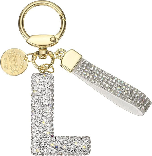 PATIKIL Initial Letter Keychain, Cute Sparkly Rhinestone Key Chain Alphabet Charm for Car Keys Handbags Purse