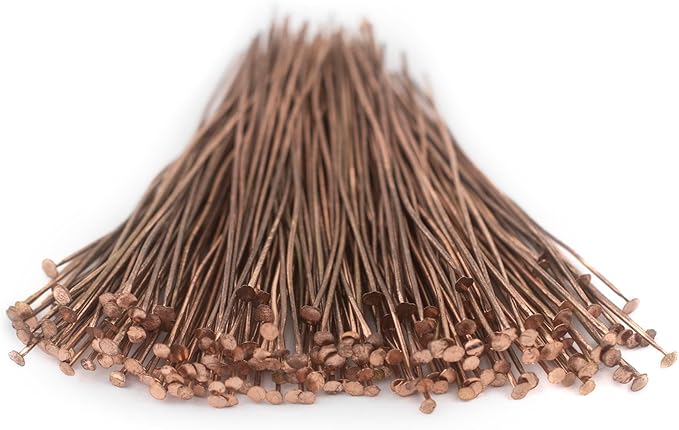 The Bead Chest Copper 21 Gauge 2.5 Inch Head Pins (Approx 100 Pieces)