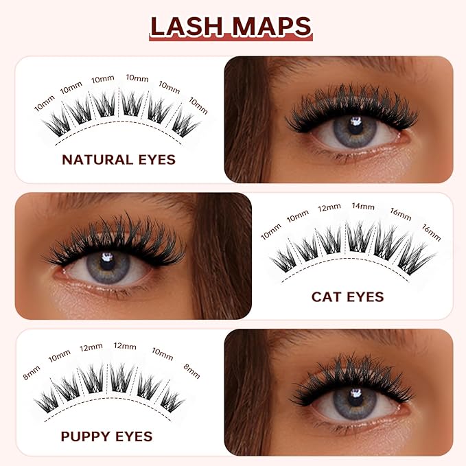 JOLIETIFY Lash Extension Kit, Medium Dense, 8-16mm, DIY Faux Mink Cluster Lashes, Waterproof Bond & Seal, Reusable Individual Lashes, Lash Tweezers, Eyelash Remover, Soft & Fluffy, for Beginners
