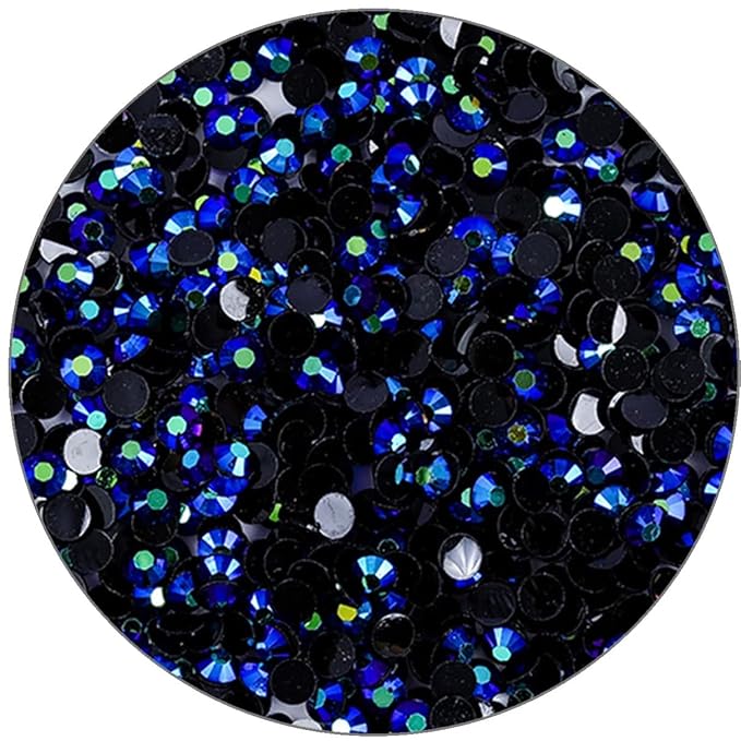 3000 Pieces SS12 3mm Flatback Rhinestones Clear Glasses Round Gems AB Crystals for Nail Art DIY Crafts Clothes Glitter Stones （Sapphire）