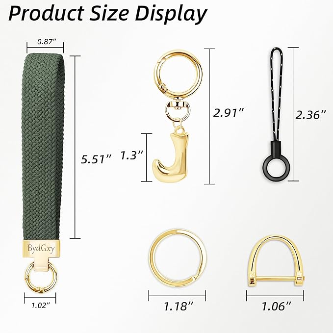 Stretchy Wristlet Initial Keychain, Key Chains Women Cute with Keyring, Llaveros para Mujer, Car Key Accessories