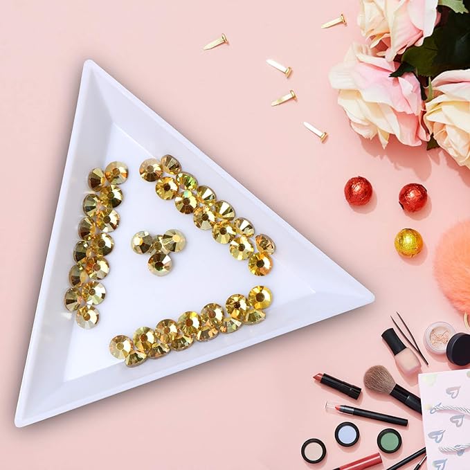 288 Pieces Flatback Rhinestones Glue Fix Crystal Glass Diamantes Gems for Crafting Nail Art Crafts Decorations Clothes Shoes 6.4 mm (ss30, Metallic Sunshine)