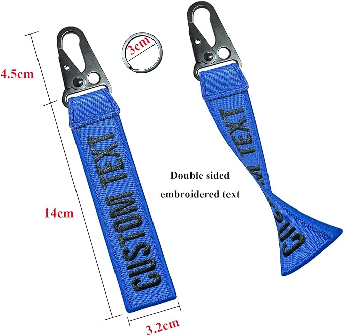 Personalized Embroidery Keychain, Custom Double Sided Embroidery Luggage Tags, Car enthusiast keychain, Keyring for Backpacks, Car, Biker, Motocycle