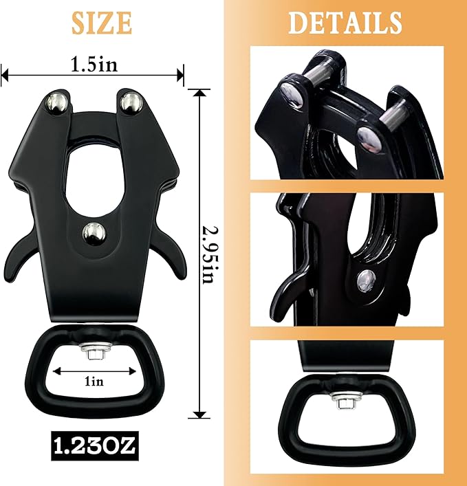 2 Pcs Frog Clip Dog Leash Clasp 360 Degree Swivel Clip Heavy Duty Quick Release and Locking Dog Leash Buckle for Linking Pet Collar (Small (Square x 2))