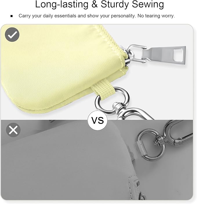 Babysun Mini Zip Around Dual Pouch Wristlet With 2 Straps Wristlet Keychain Wallet for Women Coin Purse Small Cute for Teen Girl