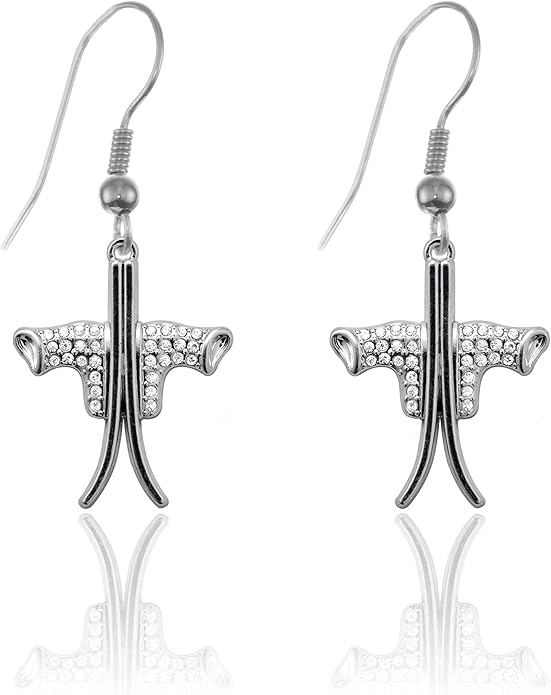Inspired Silver - Silver Customized Charm French Hook Drop Earrings with Cubic Zirconia Jewelry