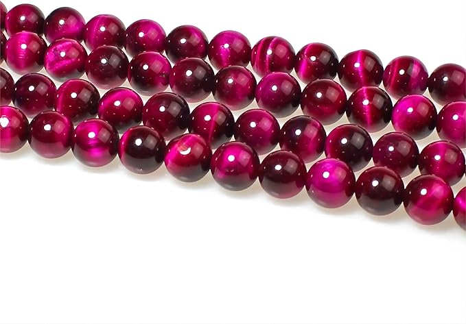 MJDCB Stone Beads 4mm 85pcs Round Rose Red Tiger's Eye Loose Gemstone Bead Charms for Jewelry Making Bracelet Necklace Earring Pendant