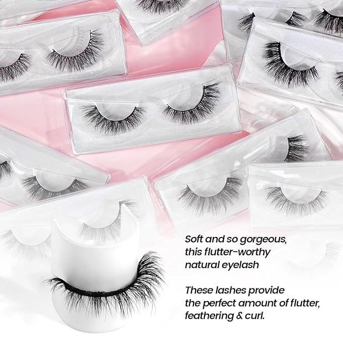 MAGEFY 20 Pairs False Eyelashes,4 Styles Faux Mink Eyelashes 7mm-16mm Lashes Natural Look to Dramatic False Eyelashes with Portable Boxes,Style-2