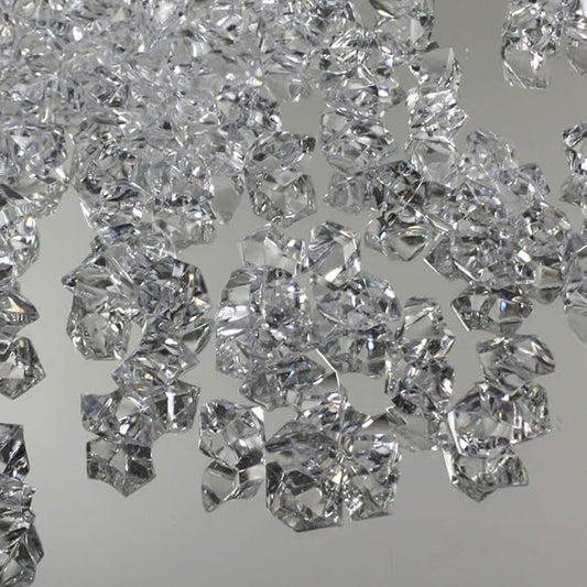 WGVI WGV Acrylic Ice Rock Crystals Treasure Gems for Table Scatters, Vase Fillers, Wedding, Banquet, Party, Event, Birthday Decor (Approx 150 pcs per Bag), 1 Box with 24 Bags, Clear